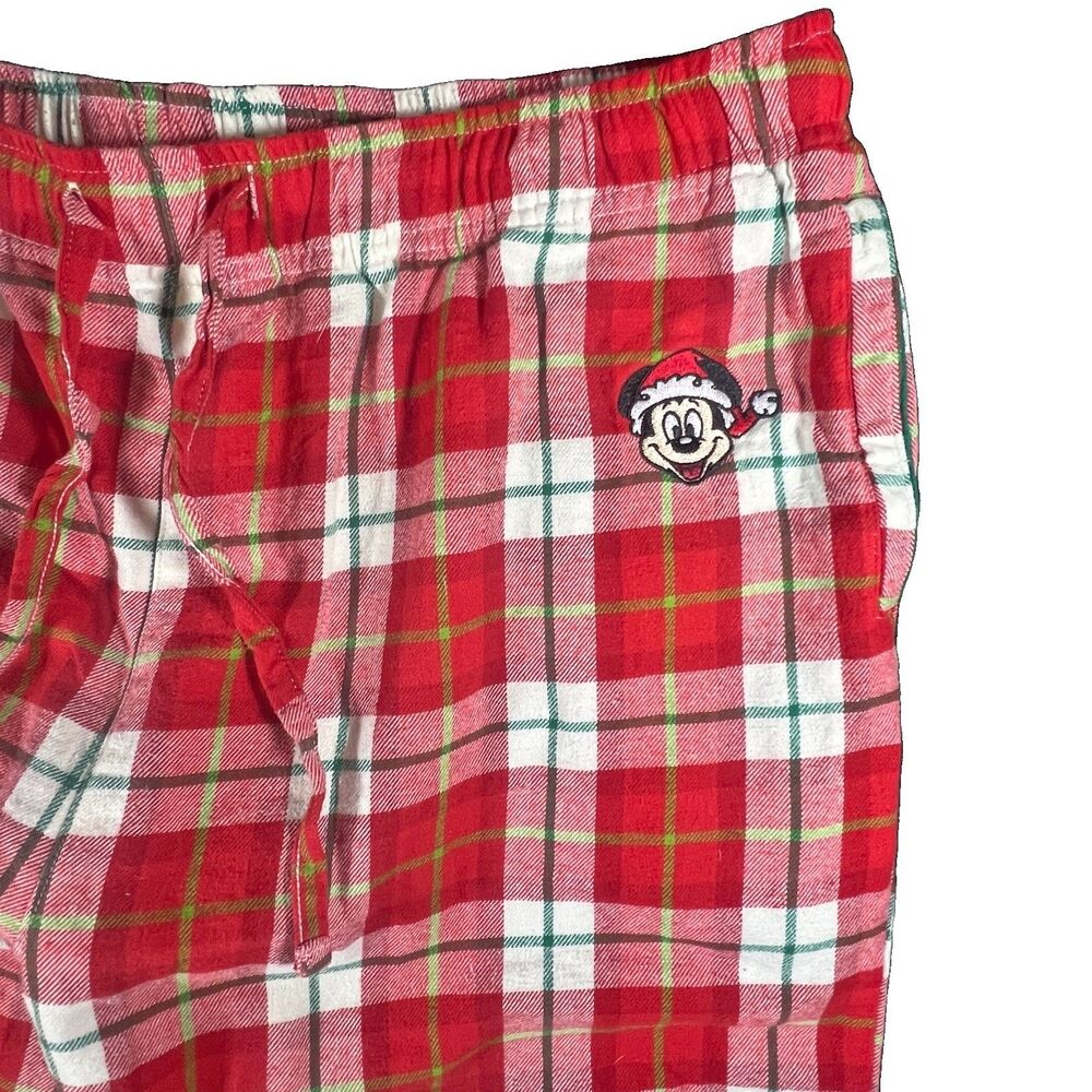 Disney Men’s Santa Mickey Holiday Flannel Plaid Christmas Pajama 2025 Pants XL